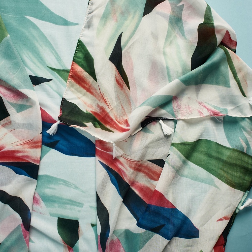 Subtle Luxury Birds of Paradise Pareo Sarong Scarf - Picture 6 of 6